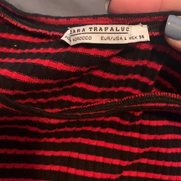 Zara Ribbed Bell Sleeves Top - Picture 3 of 4